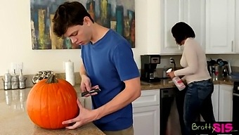 Step Fantasy Turns Into Taboo As Stepsister Catches Her Brother With A Pumpkin