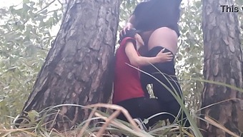 Lesbian Girls Find Shelter Under A Tree And Warm Up With Sexual Activity - Illusion Girls