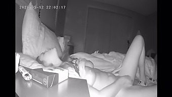 A Reserved Woman Masturbates In Secret Before Bedtime, Captured On A Hidden Camera